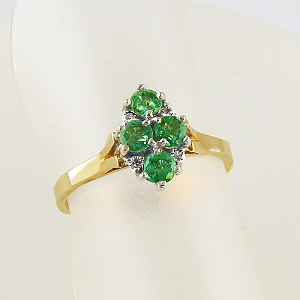 R331 - Natural Emeralds & Diamonds 9ct. - Gold & Platinum , Silver , NZ ...